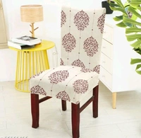 Elastic Stretchable Printed Dining Chair Covers Set of 6 will bloom your dining with their HD printed designs - Polyster, Elastic, Pack of 6, Single Seater